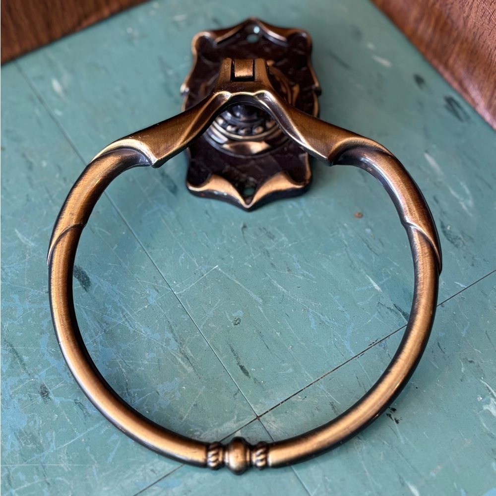 Vintage Amerock towel ring bronze carriage house